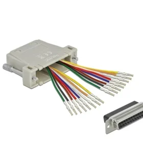 מעביר שקע D-Sub 25 Pin לשני שקעים RJ45 בצבע אפור DELOCK | 66834