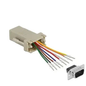 מעביר תקע D-Sub 9 Pin לשקע RJ45 בצבע אפור DELOCK | 65462