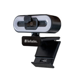 מצלמת אינטרנט Full HD 1080p עם מיקוד אוטומטי עם מיקרופון ואור בצבע שחור Verbatim | 49579 | AWC-02