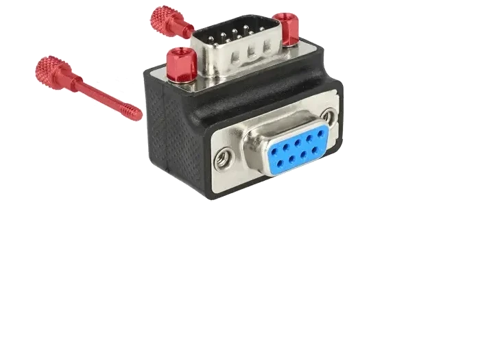מתאם D-Sub 9 ז/נ בזווית 90° עם ברגים מתחלפים בצבע שחור DELOCK | 65593 – תמונה 2