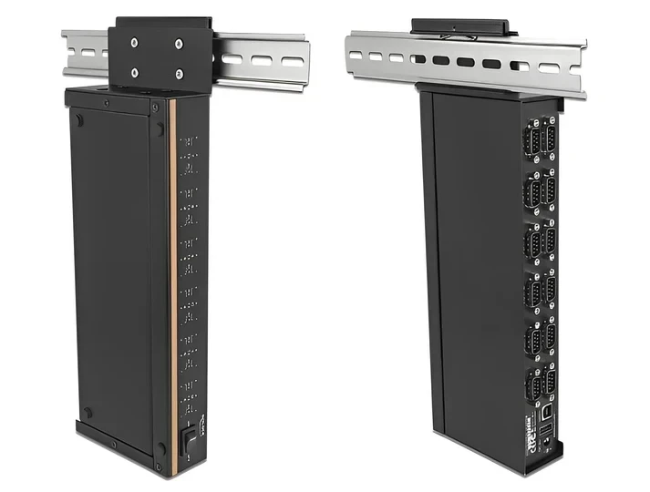 רכזת USB 2.0 עם 12 חיבורים DB9 Serial RS-232 + הגנת 15kV ESD צ'יפ FTDI בצבע שחור DELOCK | 64070