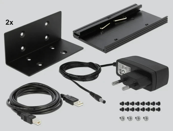 רכזת USB 2.0 עם 12 חיבורים DB9 Serial RS-232 + הגנת 15kV ESD צ'יפ FTDI בצבע שחור DELOCK | 64070