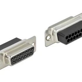 שקע D-Sub 15 pin בחיבור לחיצה סט 4 יח' בצבע אפור DELOCK | 66720
