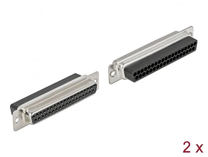 שקע D-Sub 37 pin בחיבור לחיצה סט 2 יח' בצבע אפור DELOCK | 66722