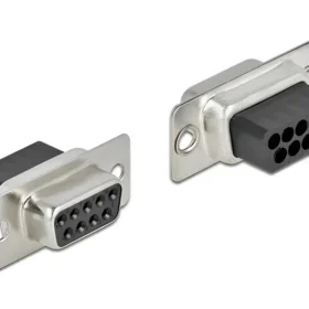 שקע D-Sub 9 pin בחיבור לחיצה סט 4 יח' בצבע אפור DELOCK | 66719