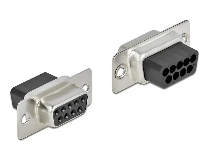 שקע D-Sub 9 pin בחיבור לחיצה סט 4 יח' בצבע אפור DELOCK | 66719