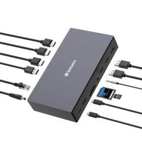 תחנת עגינה USB-C Pro Docking Station 17 Port בצבע אפור Verbatim | 32172