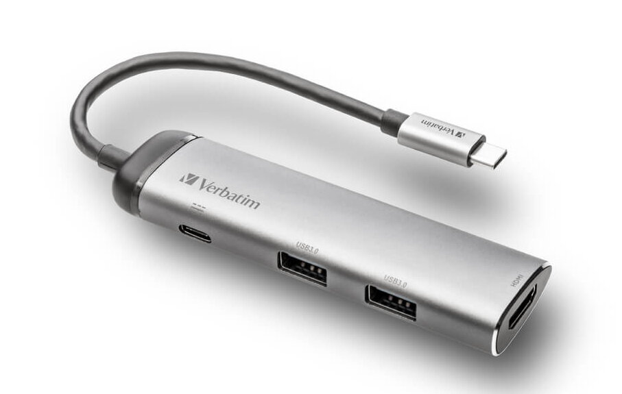 תחנת עגינה USB-C™ MULTIPORT HUB USB 3.1 GEN1 / U3.0 / HDMI בצבע אפור Verbatim | 49140