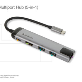 תחנת עגינה USB-C™ MULTIPORT HUB USB 3.1/ HDMI /Gigabit Ethernet בצבע אפור Verbatim | 49141