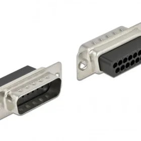 תקע D-Sub 15 pin בחיבור לחיצה סט 4 יח' בצבע אפור DELOCK | 66709