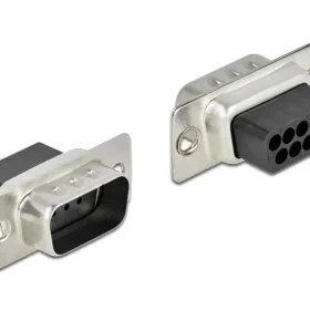תקע D-Sub 9 pin בחיבור לחיצה סט 4 יח' בצבע אפור DELOCK | 66708