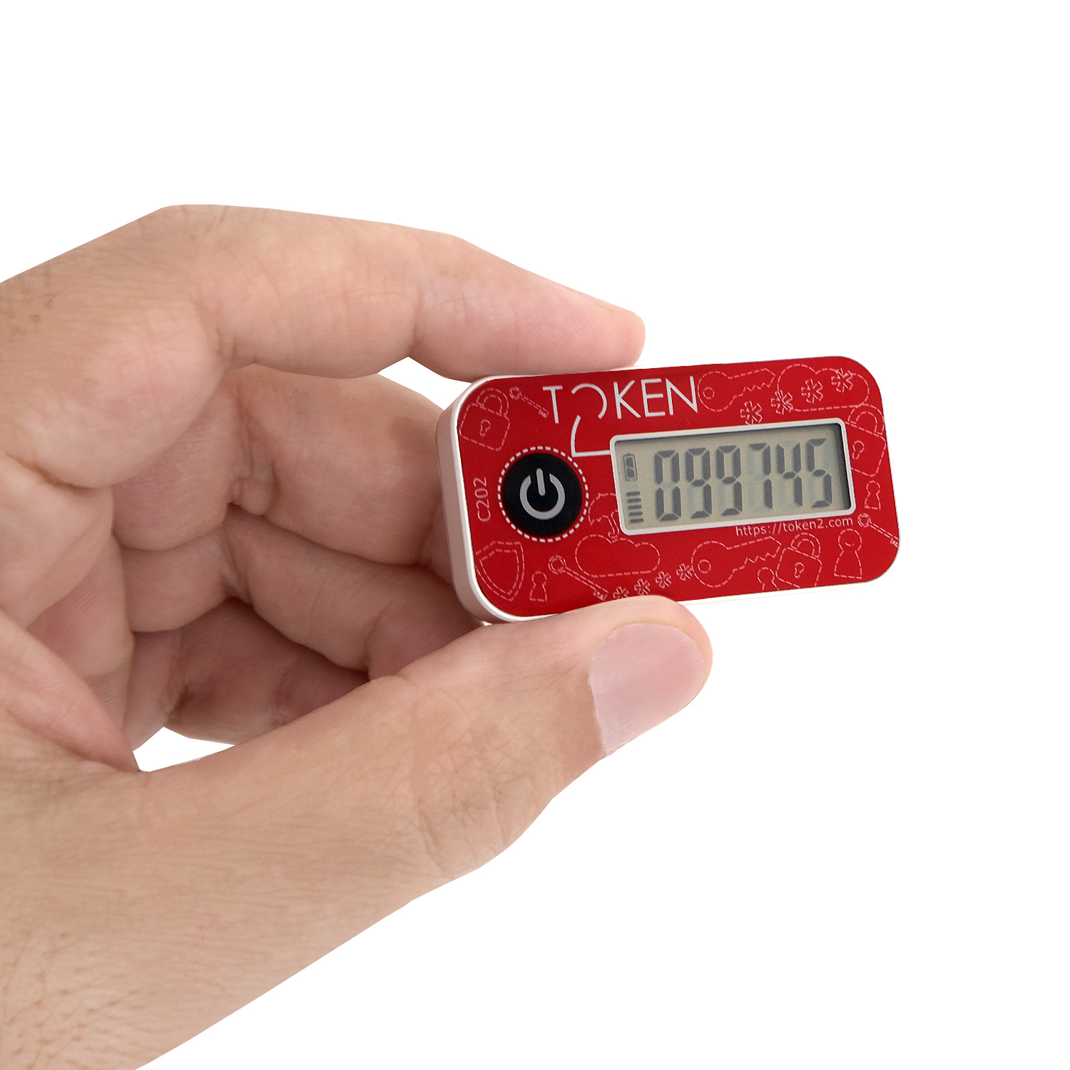 אסימון חומרה עם Hash SHA1 קלאסי TOTP בצבע אדום Token | c202