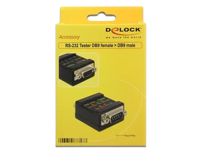 טסטר לבדיקת כבלי Serial DB9 RS-232 צבע שחור DELOCK | 87713