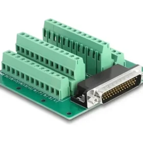 טרמינל בלוק DIN rail בחיבור הברגה לשקע D-Sub HD 44 pin צבע ירוק DELOCK | 66915