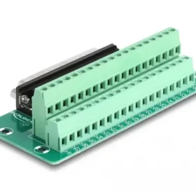 טרמינל בלוק DIN rail בחיבור הברגה לתקע D-Sub 37 pin צבע ירוק DELOCK | 66913