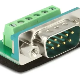 טרמינל בלוק בחיבור הברגה לתקע D-Sub 9 pin צבע שחור DELOCK | 65499