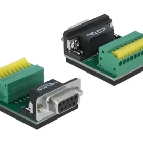 טרמינל בלוק בחיבור לחיצה לשקע D-Sub 9 pin צבע שחור DELOCK | 66322