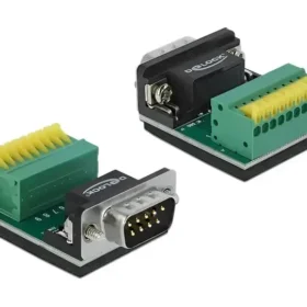 טרמינל בלוק בחיבור לחיצה לתקע D-Sub 9 pin צבע שחור DELOCK | 66321