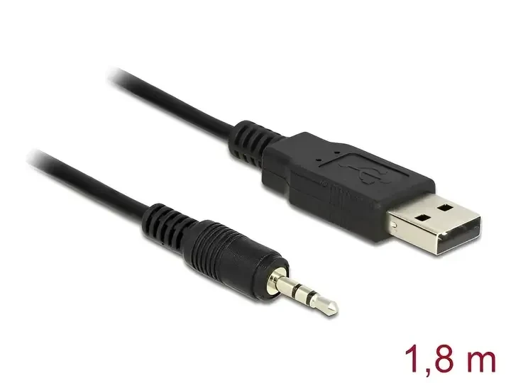 ממיר USB-A 2.0 זכר ל- PL 2.5 TTL 3.3 V בעל 3 מגעים זכר צ'יפ FTDI צבע שחור DELOCK | 83789