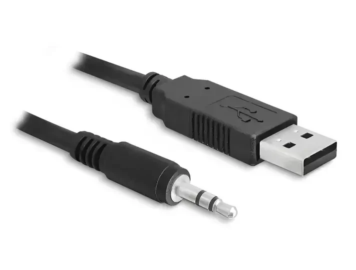 ממיר USB-A 2.0 זכר ל- TTL 3.3 V מחבר PL 3.5 בעל 3 מגעים צ'יפ FTDI צבע שחור DELOCK | 83114