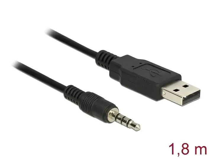 ממיר USB-A 2.0 זכר ל- TTL 3.3 V מחבר PL 3.5 בעל 4 מגעים צ'יפ FTDI צבע שחור DELOCK | 83779