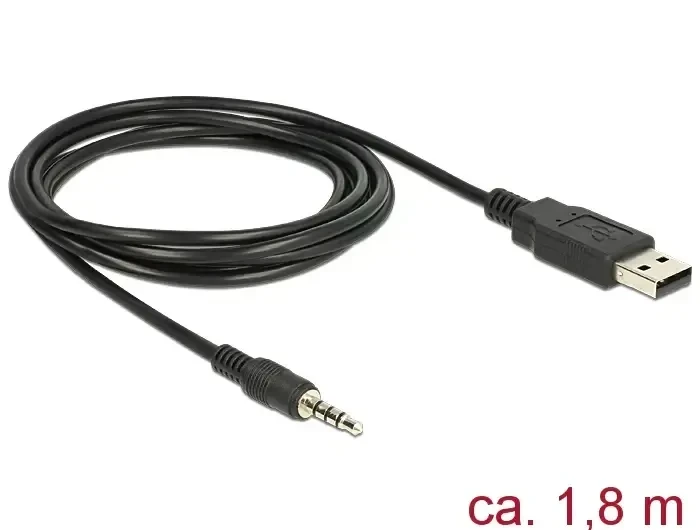 ממיר USB-A 2.0 זכר ל- TTL 3.3 V מחבר PL 3.5 בעל 4 מגעים צ'יפ FTDI צבע שחור DELOCK | 83779