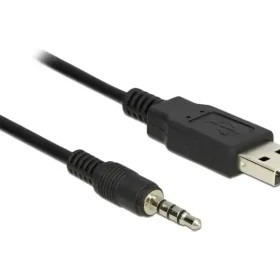 ממיר USB-A 2.0 זכר ל- TTL 3.3 V מחבר PL 3.5 בעל 4 מגעים צ'יפ FTDI צבע שחור DELOCK | 83779
