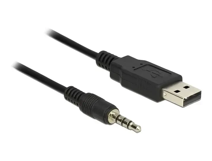 ממיר USB-A 2.0 זכר ל- TTL 3.3 V מחבר PL 3.5 בעל 4 מגעים צ'יפ FTDI צבע שחור DELOCK | 83779