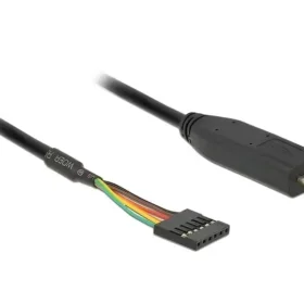ממיר USB-C זכר ל- LVTTL מחבר 6 פינים נקבה צ'יפ FTDI צבע שחור DELOCK | 63913