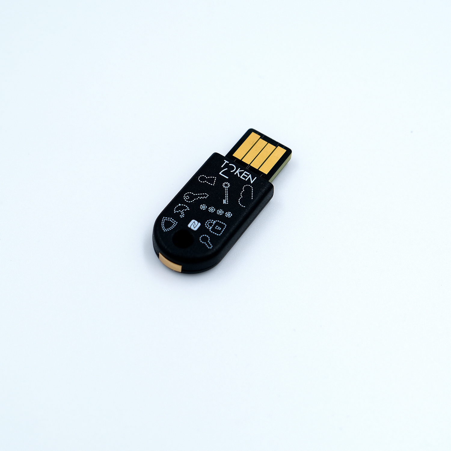 מפתח אבטחה FIDO2 U2F ו-TOTP שחור Token | T2F2-NFC-Slim
