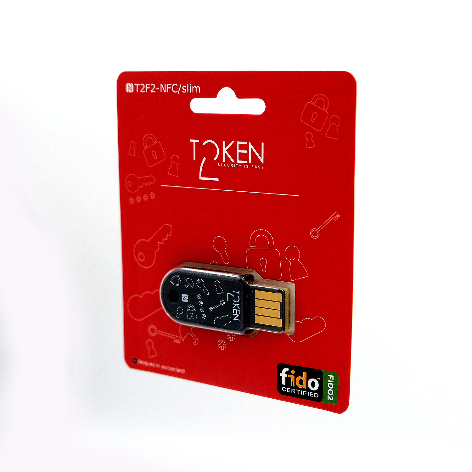 מפתח אבטחה FIDO2 U2F ו-TOTP שחור Token | T2F2-NFC-Slim