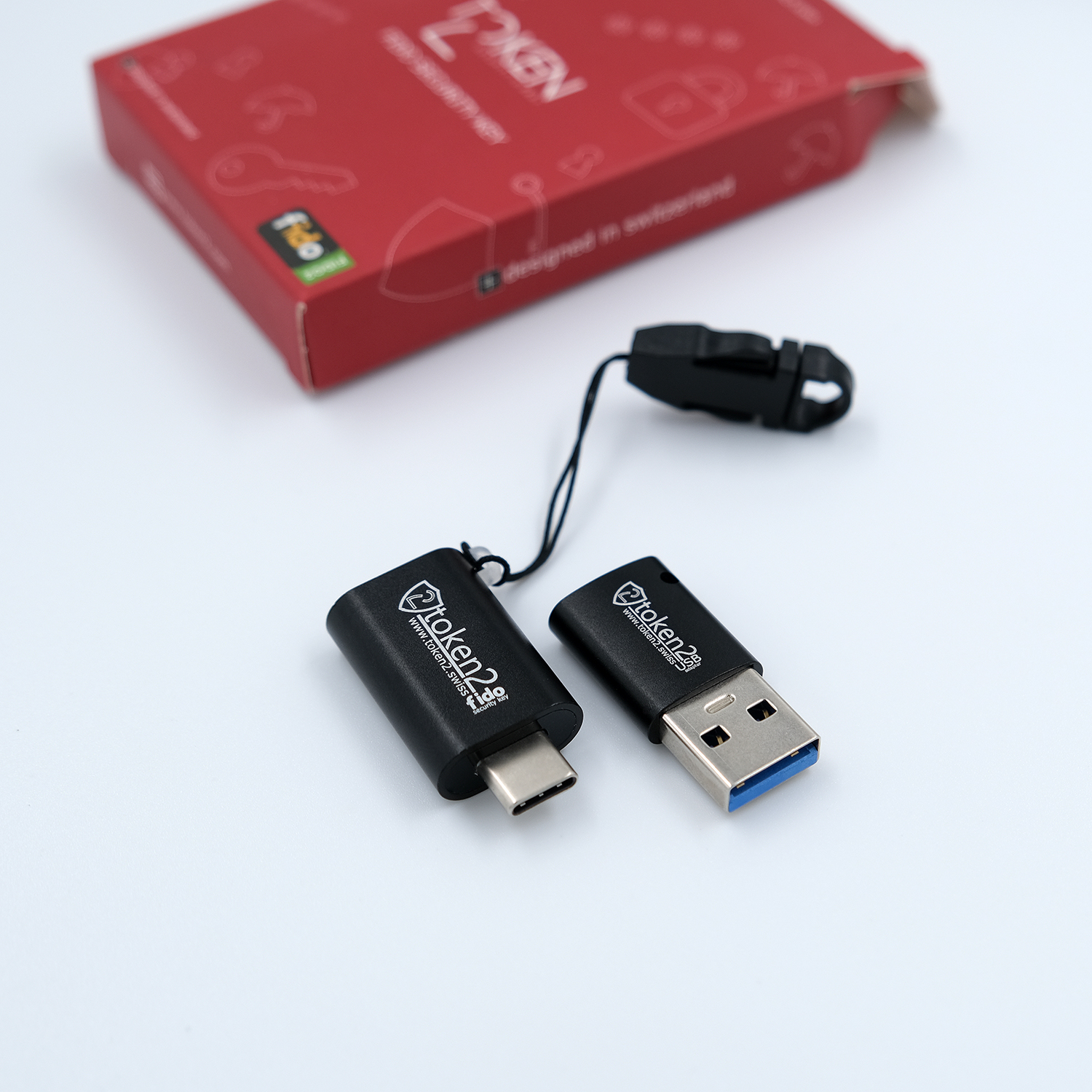 מפתח אבטחה FIDO2 U2F ו-TOTP שחור Token | T2F2-TypeC