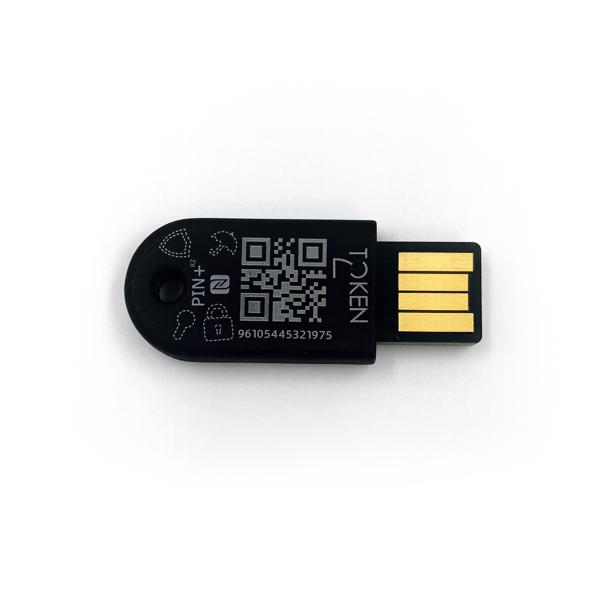 מפתח אבטחה FIDO2.1 U2F עם כפל יציאות ותכונות מורכבות בצבע שחור Token | T2F2-PIN+