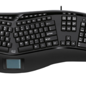 מקלדת חוטית מפוצלת עם טאצ'פד Touchpad TruForm בצבע שחור Adesso | AKB-450UB