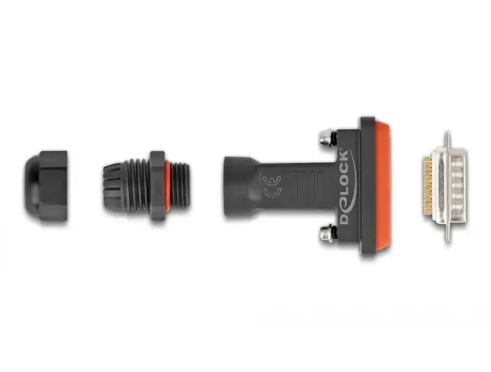 מתאם D-Sub 15 נקבה להלחמה אטום נגד מים IP67 צבע שחור DELOCK | 87807