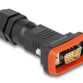 מתאם D-Sub 9 זכר להלחמה אטום נגד מים IP67 צבע שחור DELOCK | 87802