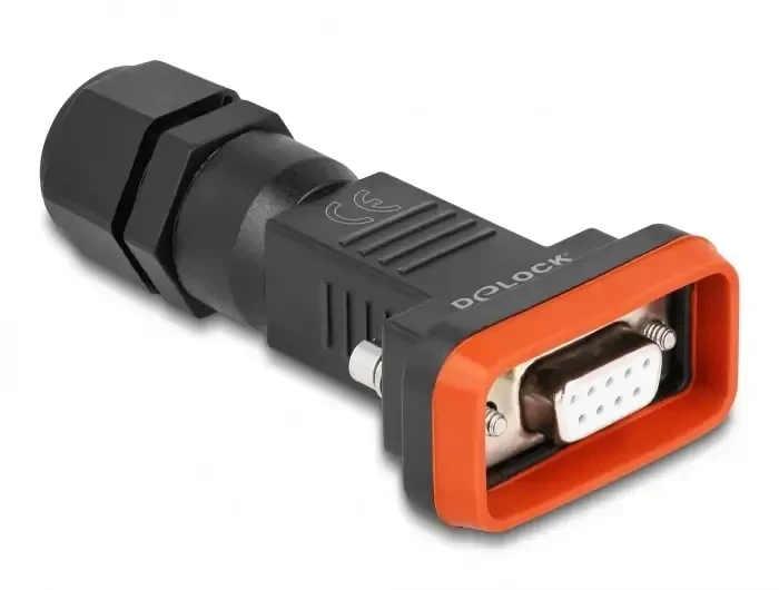 מתאם D-Sub 9 נקבה להלחמה אטום נגד מים IP67 צבע שחור DELOCK 87803