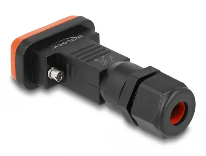 מתאם D-Sub 9 נקבה להלחמה אטום נגד מים IP67 צבע שחור DELOCK 87803