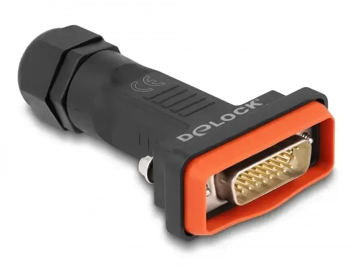 מתאם D-Sub HD 26 זכר להלחמה אטום נגד מים IP67 צבע שחור DELOCK | 87808