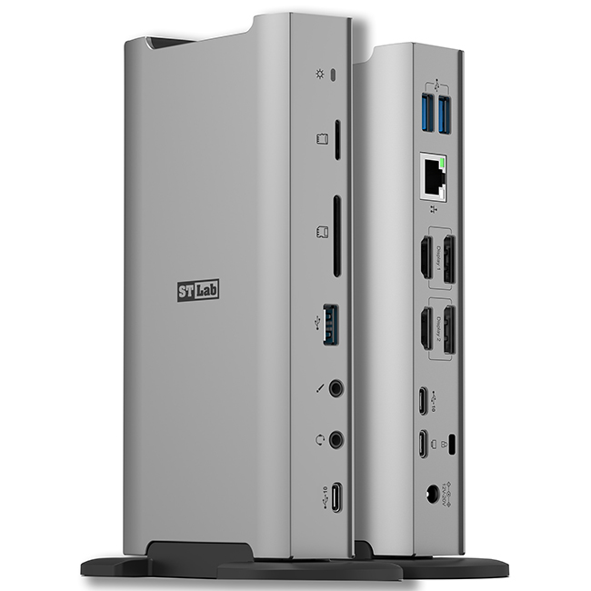 תחנת עגינה USB 10Gbps מרובה יציאות בצבע אפור ST-LAB | U-2630