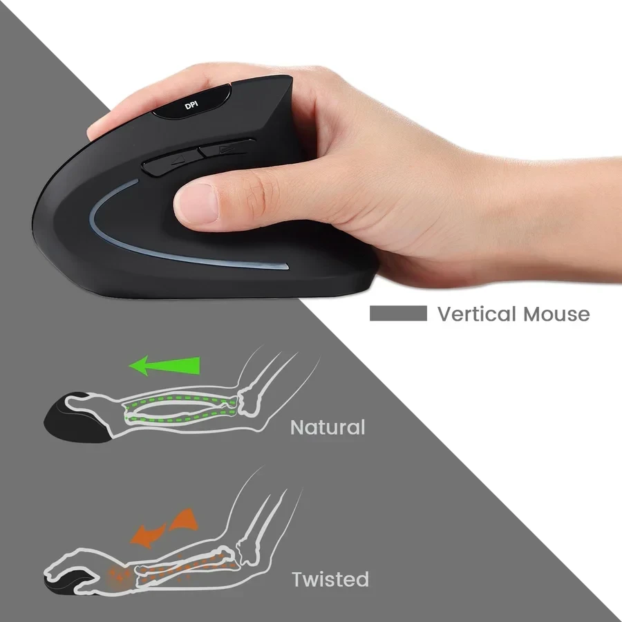 מקלדת אלחוטית ארגונומית בצבע שחור Perixx | PERIDUO-605 | Wireless 2.4GHz Ergonomic Set: Split Full Size Keyboard and Vertical Mouse