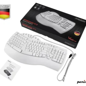 מקלדת חוטית ארגונומית בצבע לבן Perixx | PERIBOARD-512-W | Wired Ergonomic Split White USB US KB