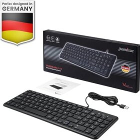 מקלדת חוטית ארגונומית בצבע שחור Perixx | PERIBOARD-213B | Wired USB Compact 90% Keyboard