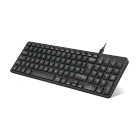 מקלדת חוטית ארגונומית בצבע שחור Perixx | PERIBOARD-215 | Wired Keyboard - Ultra Slim Scissor Keys - 2 Built-in USB-A & USB-C Ports
