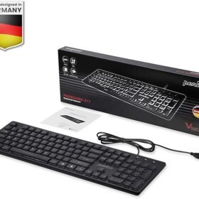 מקלדת חוטית ארגונומית בצבע שחור Perixx | PERIBOARD-317 | Wired Backlit USB Keyboard