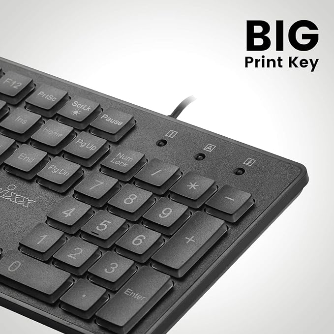 מקלדת חוטית ארגונומית בצבע שחור Perixx | PERIBOARD-317 | Wired Backlit USB Keyboard
