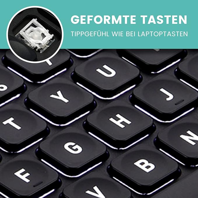 מקלדת חוטית ארגונומית בצבע שחור Perixx | PERIBOARD-332B | Wired Backlit Mini Scissor USB Keyboard