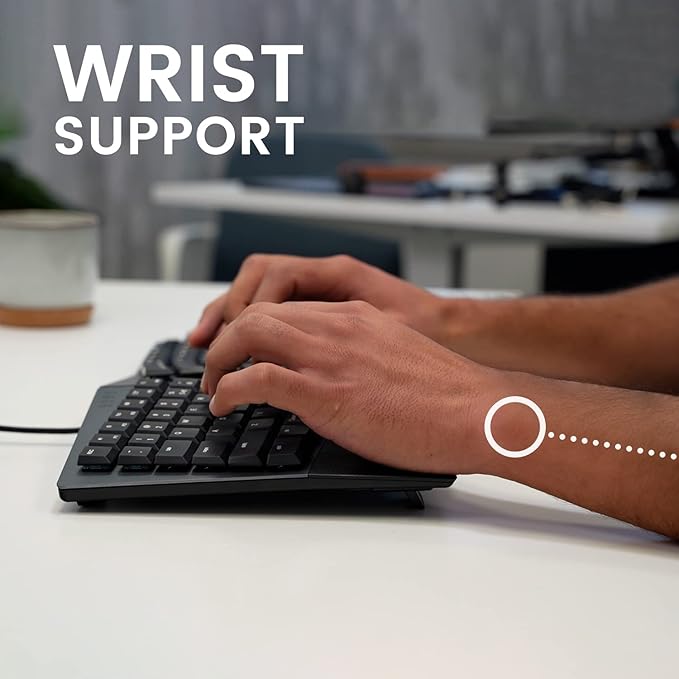 מקלדת חוטית ארגונומית בצבע שחור Perixx | PERIBOARD-335BR | Wired Ergonomic TKL Tactile Mechanical US KB