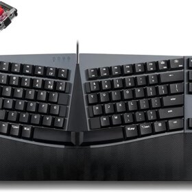 מקלדת חוטית ארגונומית בצבע שחור Perixx | PERIBOARD-335RD | Wired Ergonomic TKL Linear Mechanical US KB