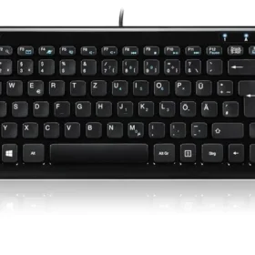 מקלדת חוטית ארגונומית בצבע שחור Perixx | PERIBOARD-407-B | Wired Mini Keyboard
